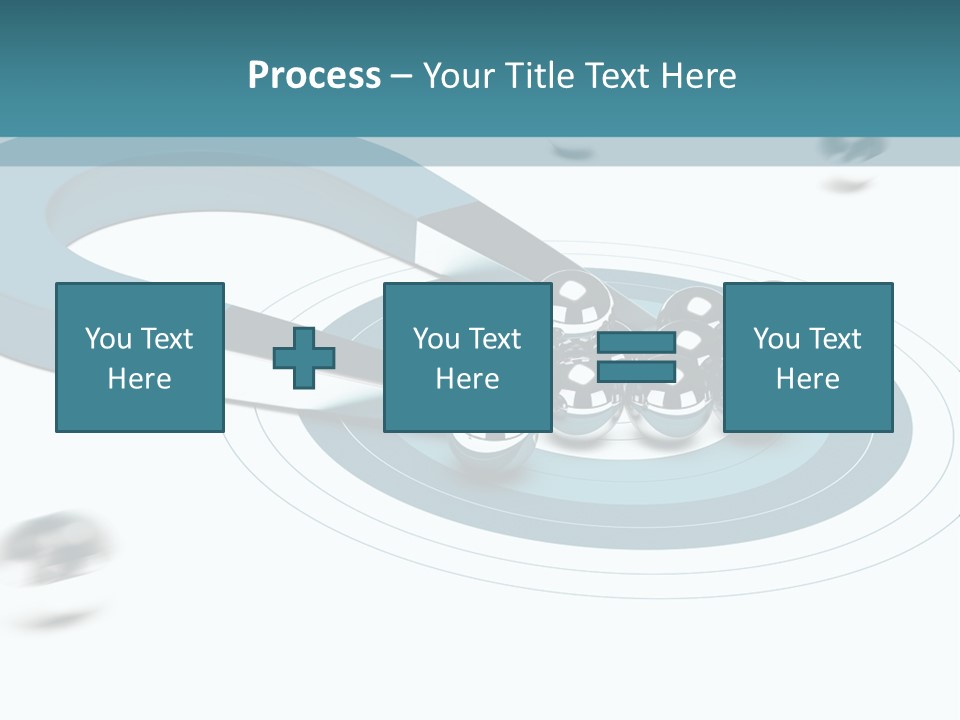 A Group Of Balls On Top Of A Blue Arrow PowerPoint Template