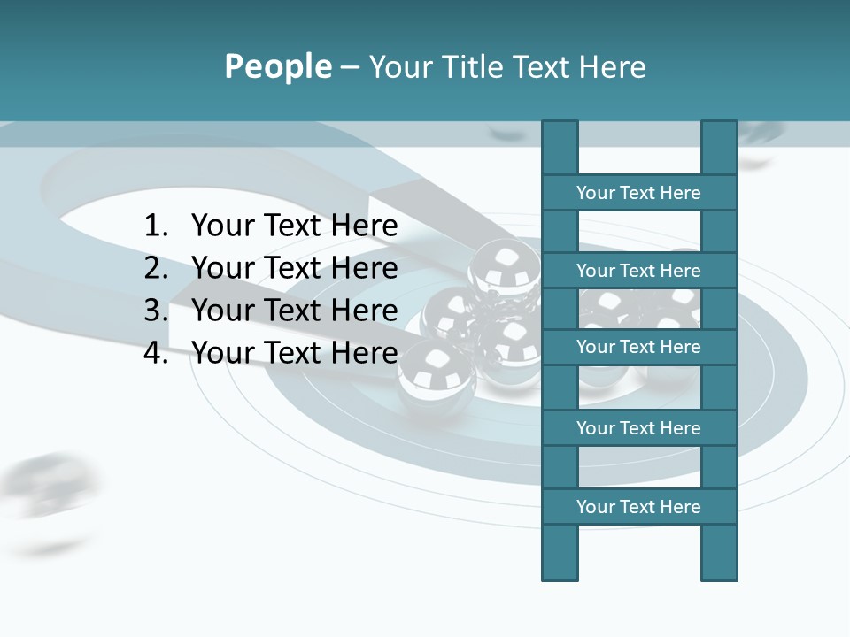 A Group Of Balls On Top Of A Blue Arrow PowerPoint Template