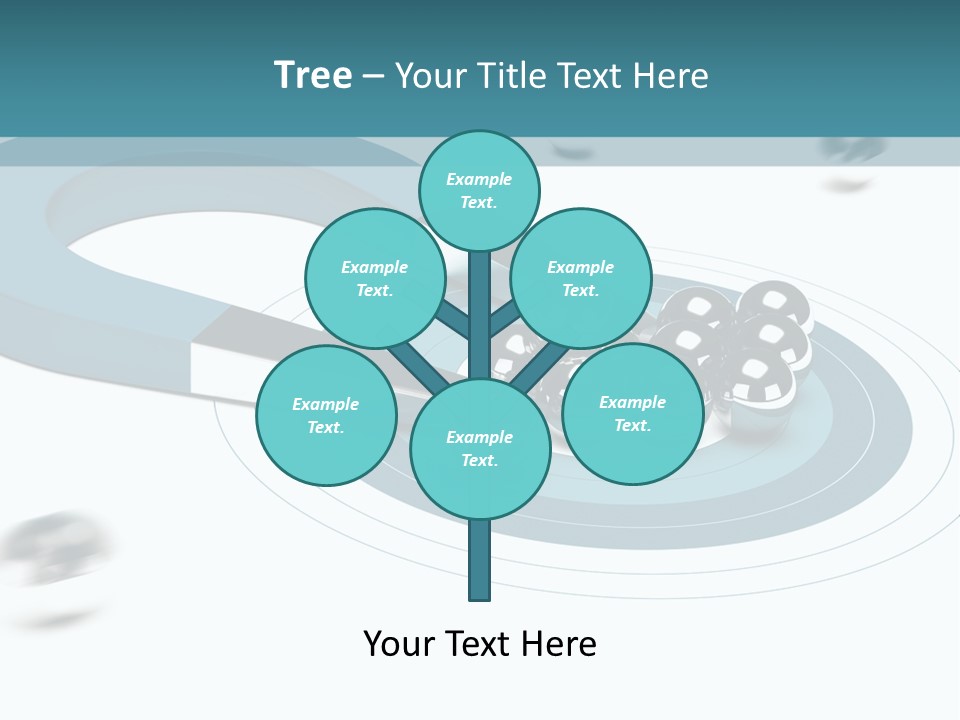 A Group Of Balls On Top Of A Blue Arrow PowerPoint Template