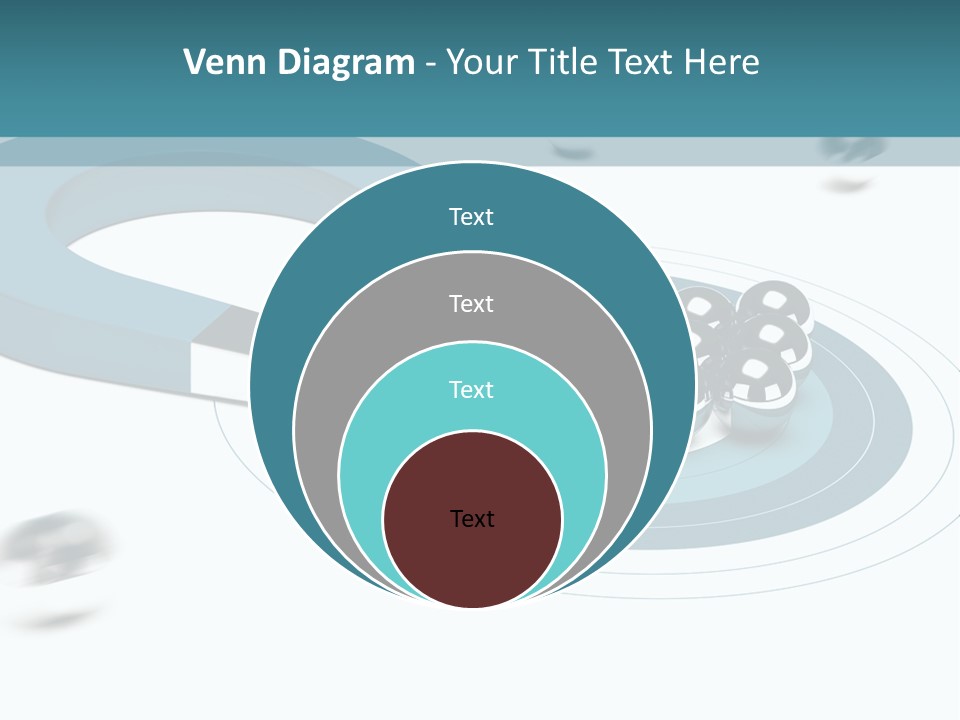 A Group Of Balls On Top Of A Blue Arrow PowerPoint Template
