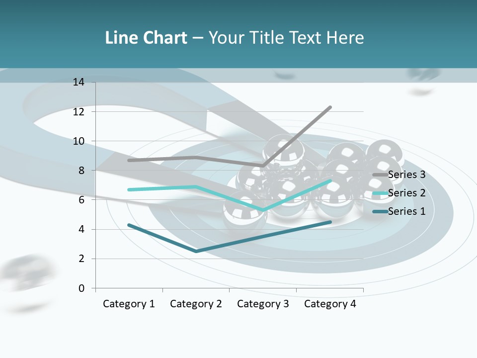 A Group Of Balls On Top Of A Blue Arrow PowerPoint Template