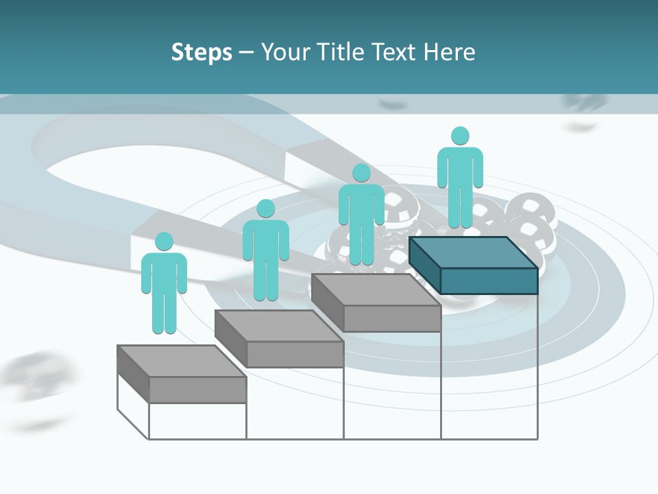 A Group Of Balls On Top Of A Blue Arrow PowerPoint Template