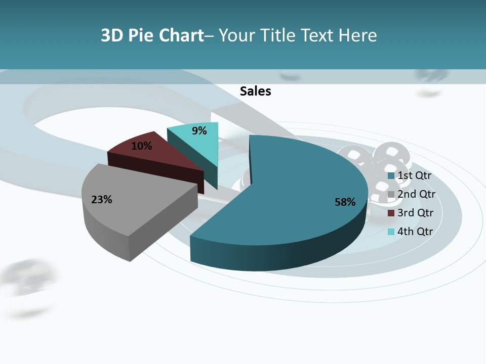 A Group Of Balls On Top Of A Blue Arrow PowerPoint Template