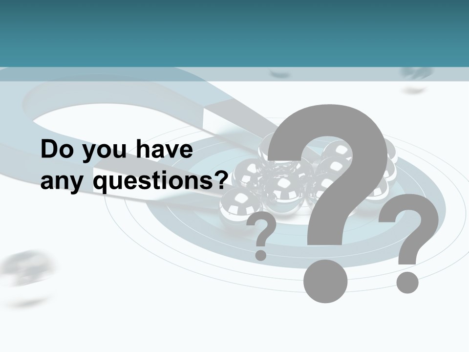 A Group Of Balls On Top Of A Blue Arrow PowerPoint Template