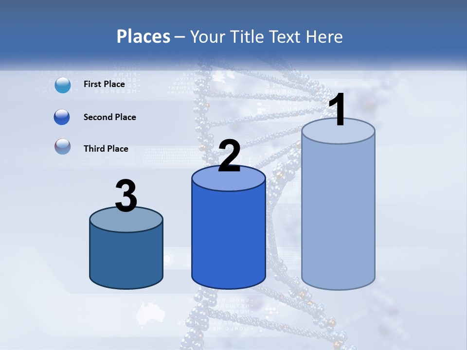 A Blue And White Structure With A Blue Background PowerPoint Template