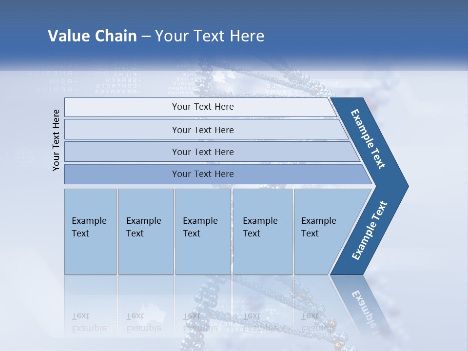 A Blue And White Structure With A Blue Background PowerPoint Template