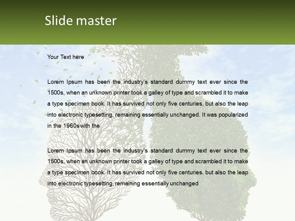 A Picture Of A Tree And A Human's Lungs PowerPoint Template