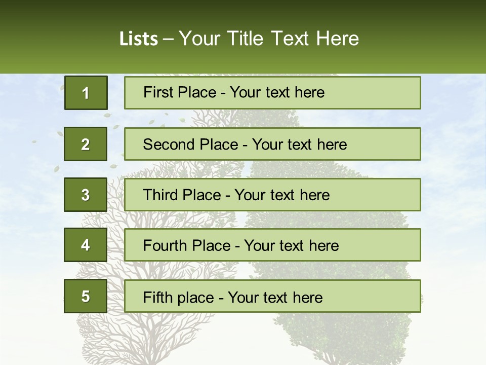A Picture Of A Tree And A Human's Lungs PowerPoint Template
