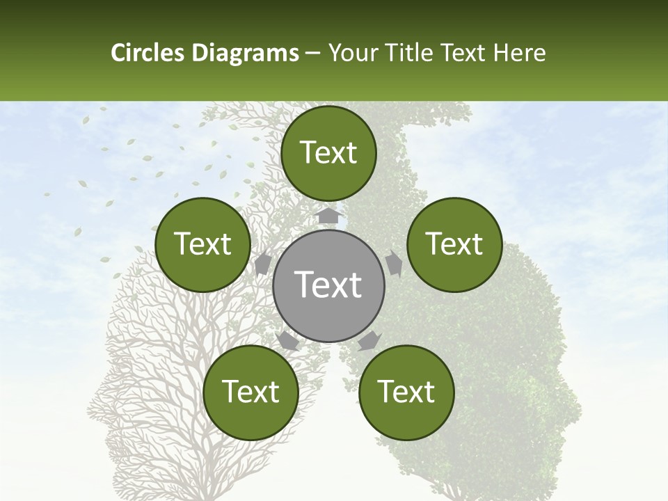 A Picture Of A Tree And A Human's Lungs PowerPoint Template