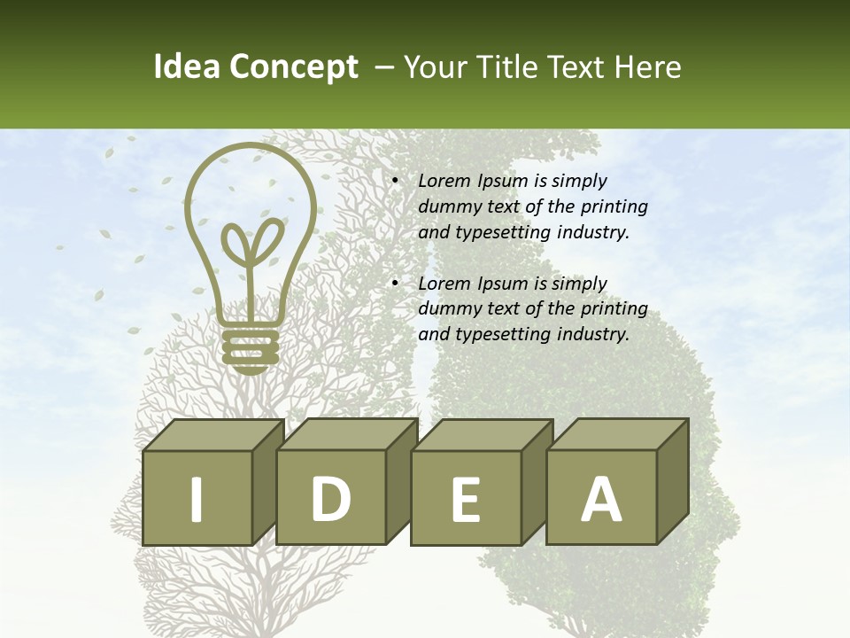 A Picture Of A Tree And A Human's Lungs PowerPoint Template