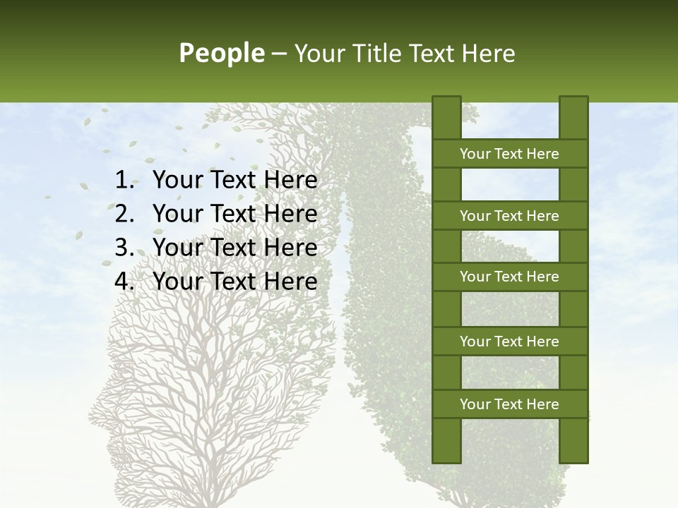 A Picture Of A Tree And A Human's Lungs PowerPoint Template