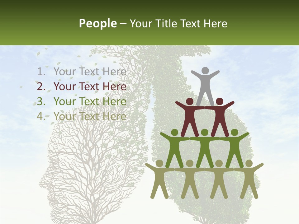 A Picture Of A Tree And A Human's Lungs PowerPoint Template