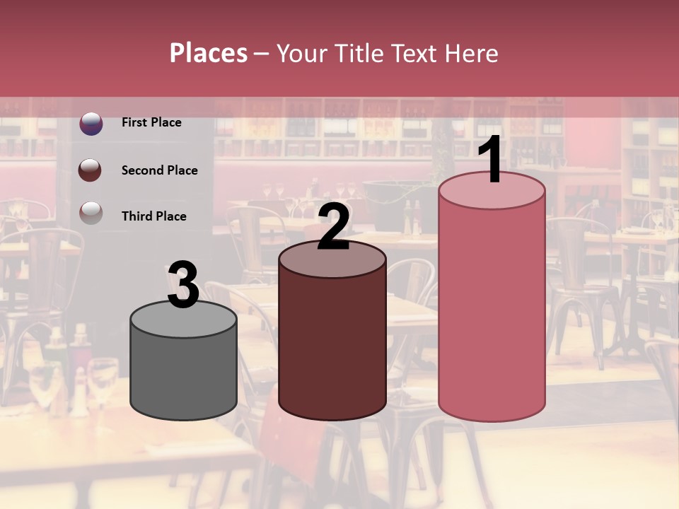 A Restaurant With Many Tables And Chairs PowerPoint Template