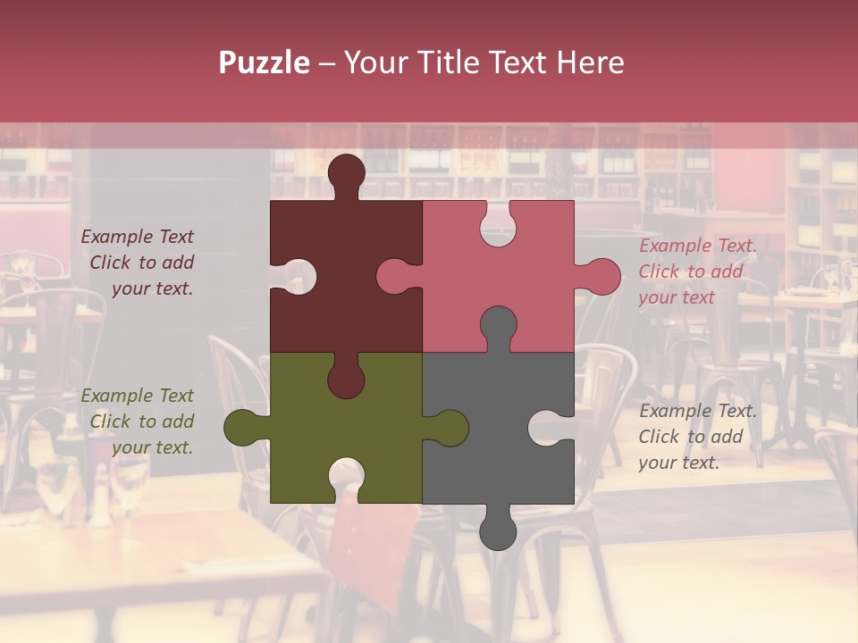 A Restaurant With Many Tables And Chairs PowerPoint Template