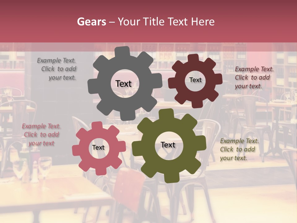 A Restaurant With Many Tables And Chairs PowerPoint Template