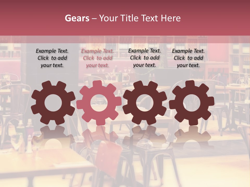 A Restaurant With Many Tables And Chairs PowerPoint Template