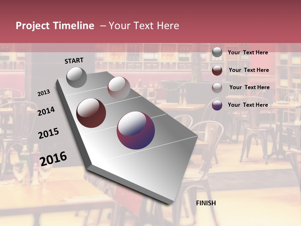 A Restaurant With Many Tables And Chairs PowerPoint Template
