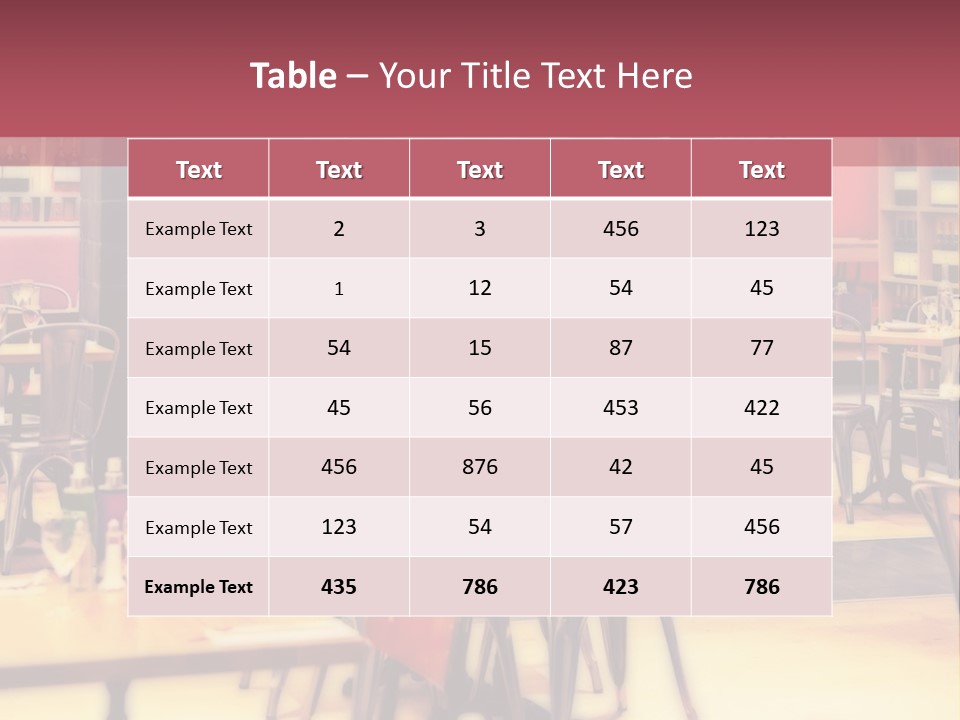 A Restaurant With Many Tables And Chairs PowerPoint Template