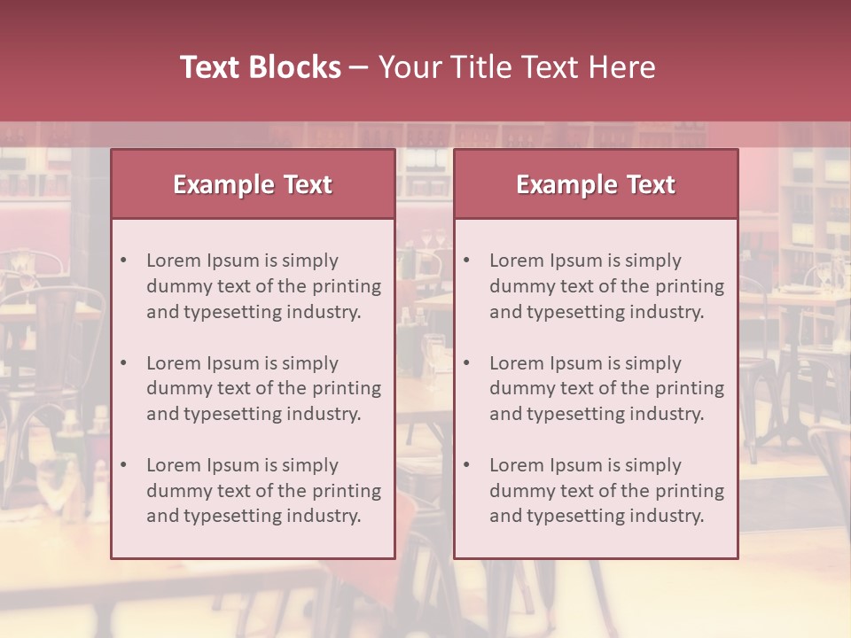 A Restaurant With Many Tables And Chairs PowerPoint Template