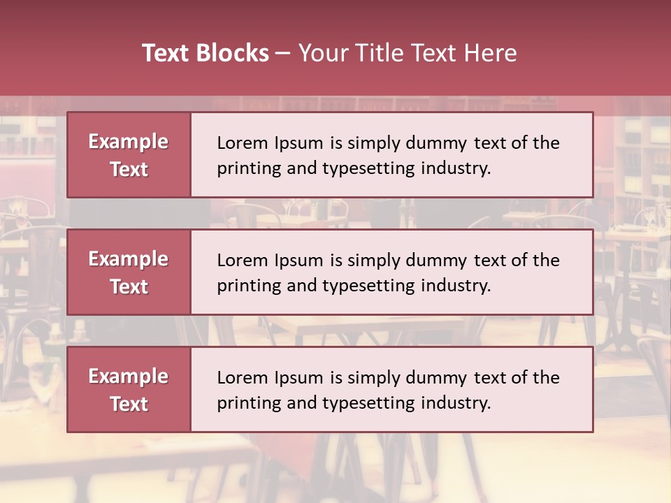 A Restaurant With Many Tables And Chairs PowerPoint Template