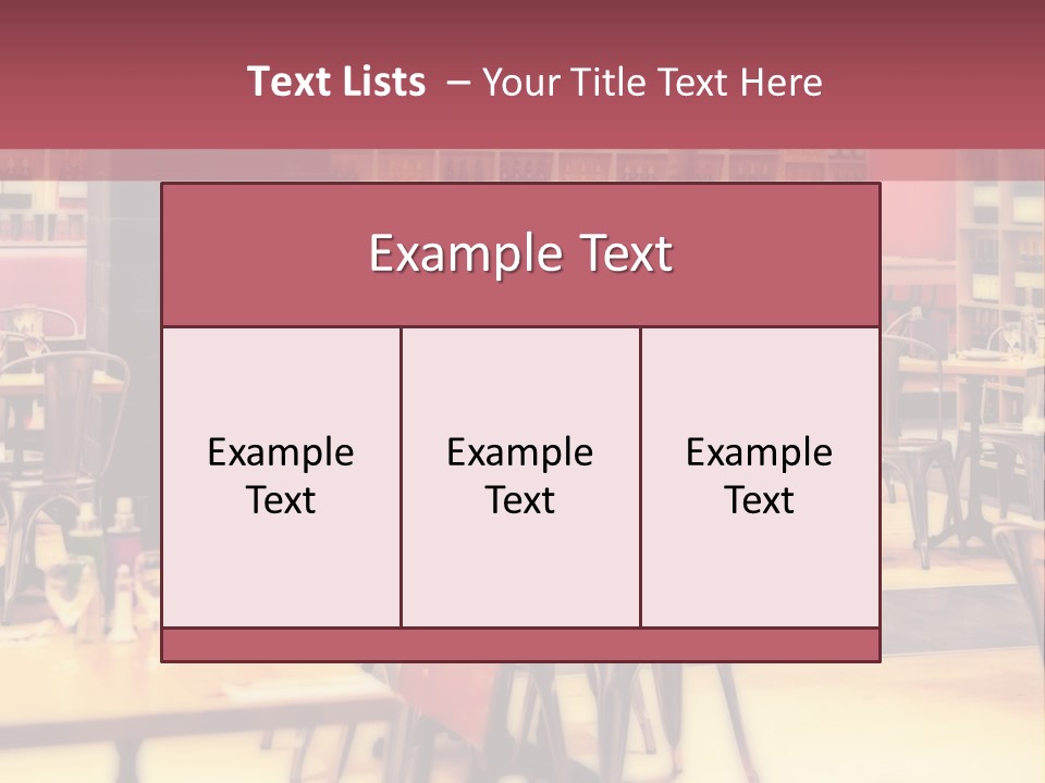 A Restaurant With Many Tables And Chairs PowerPoint Template