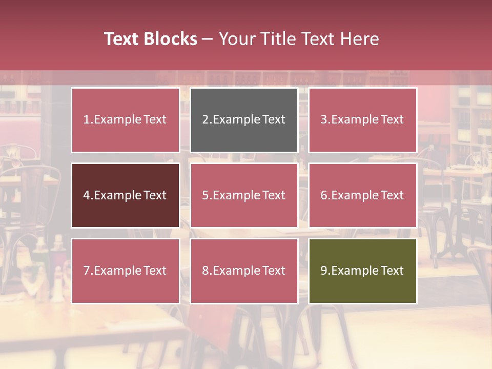 A Restaurant With Many Tables And Chairs PowerPoint Template