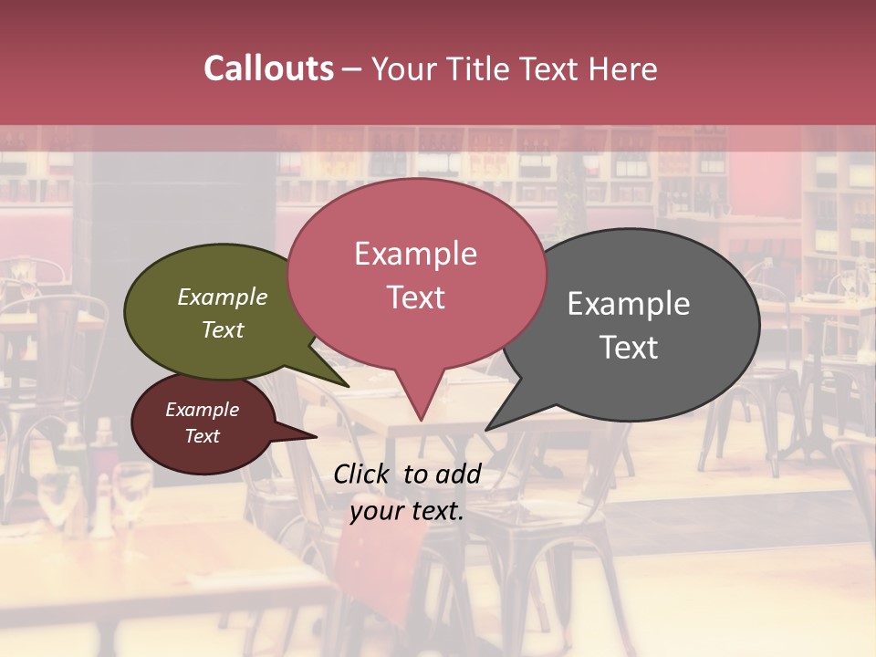 A Restaurant With Many Tables And Chairs PowerPoint Template