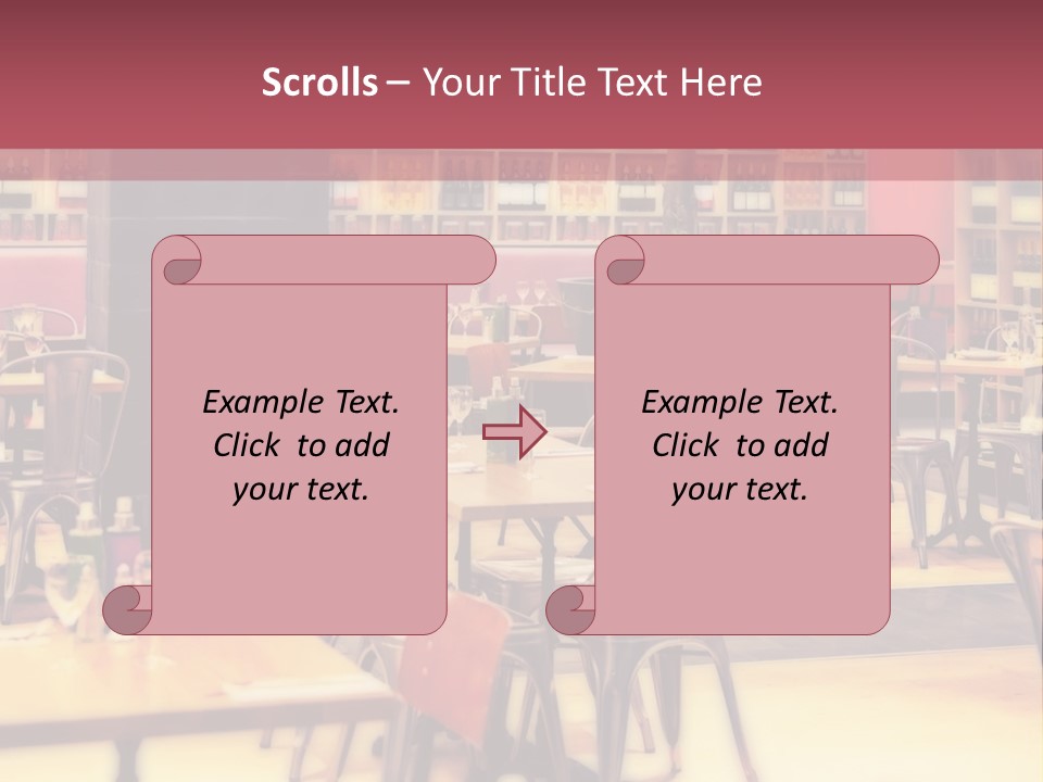 A Restaurant With Many Tables And Chairs PowerPoint Template