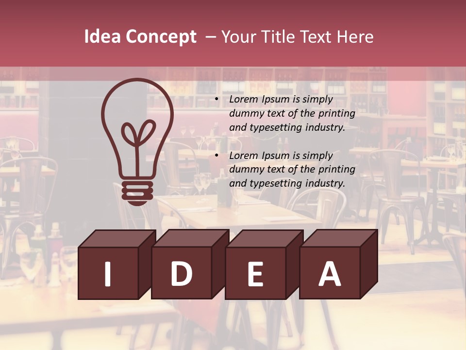 A Restaurant With Many Tables And Chairs PowerPoint Template