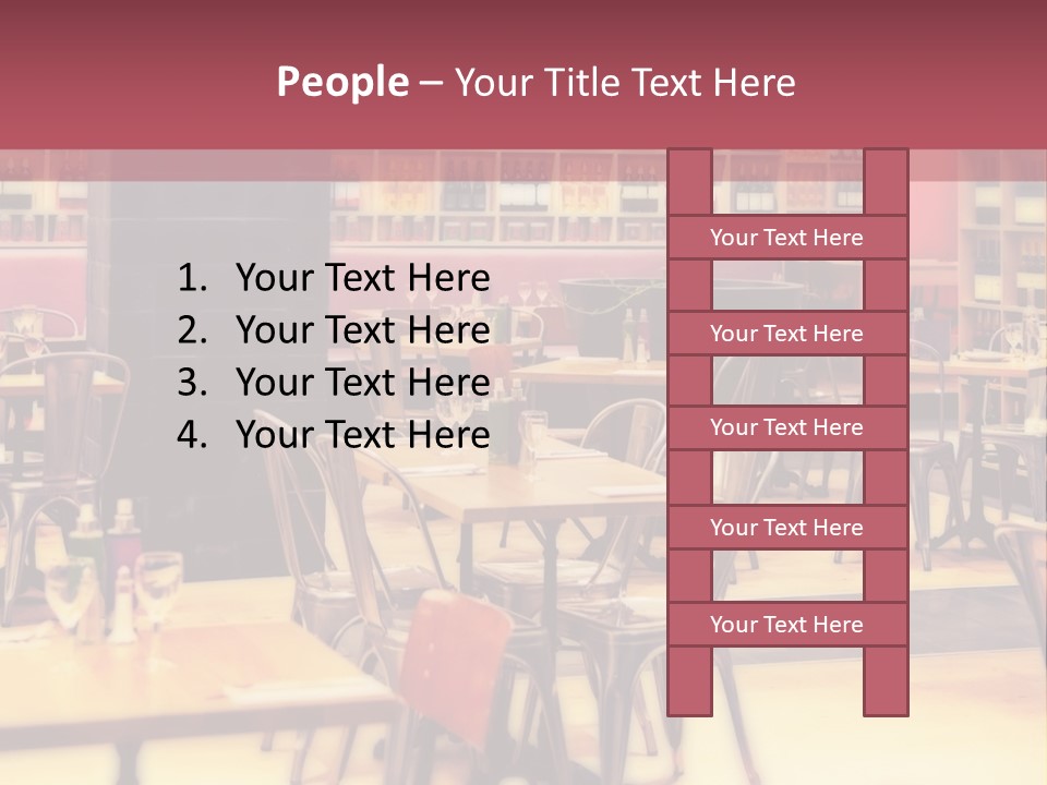 A Restaurant With Many Tables And Chairs PowerPoint Template