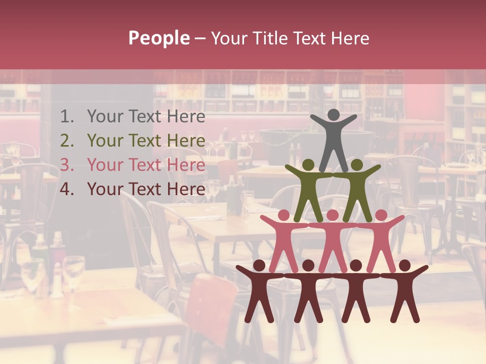 A Restaurant With Many Tables And Chairs PowerPoint Template