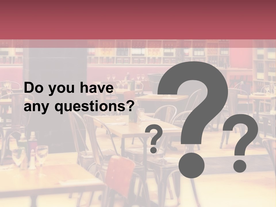 A Restaurant With Many Tables And Chairs PowerPoint Template