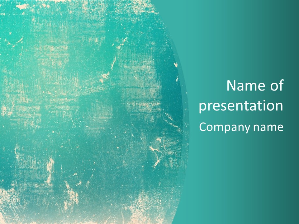 A Blue And Green Background With A Grungy Texture PowerPoint Template