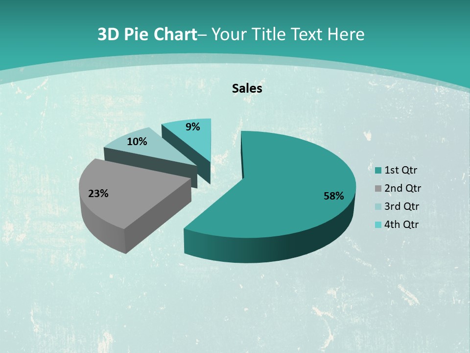 A Blue And Green Background With A Grungy Texture PowerPoint Template