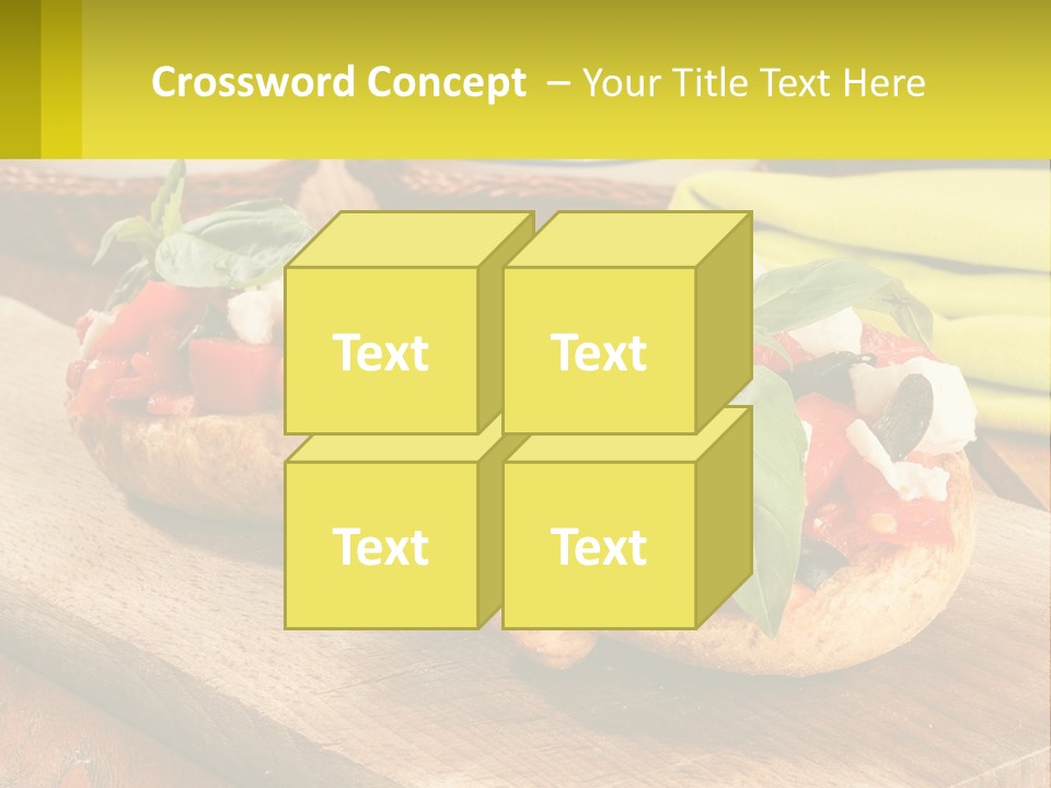 A Wooden Cutting Board Topped With Pizzas Covered In Toppings PowerPoint Template