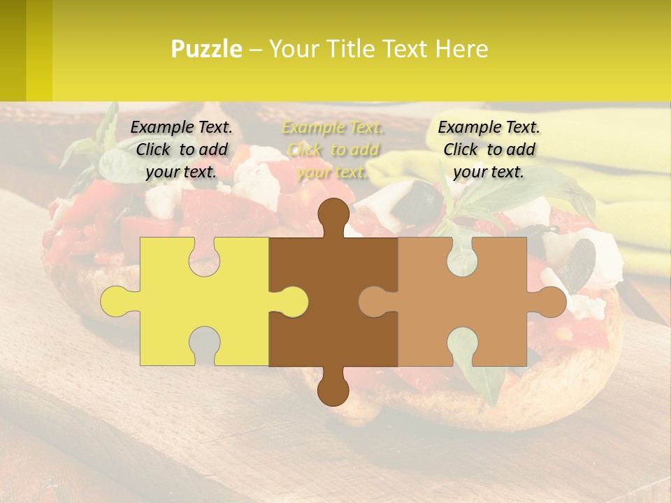 A Wooden Cutting Board Topped With Pizzas Covered In Toppings PowerPoint Template