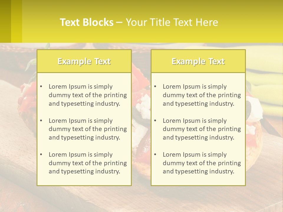 A Wooden Cutting Board Topped With Pizzas Covered In Toppings PowerPoint Template