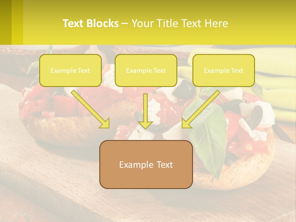A Wooden Cutting Board Topped With Pizzas Covered In Toppings PowerPoint Template