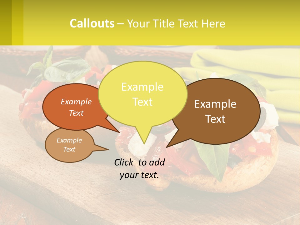 A Wooden Cutting Board Topped With Pizzas Covered In Toppings PowerPoint Template