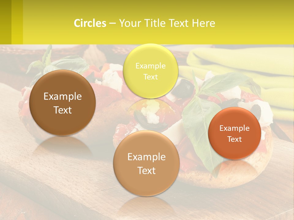 A Wooden Cutting Board Topped With Pizzas Covered In Toppings PowerPoint Template