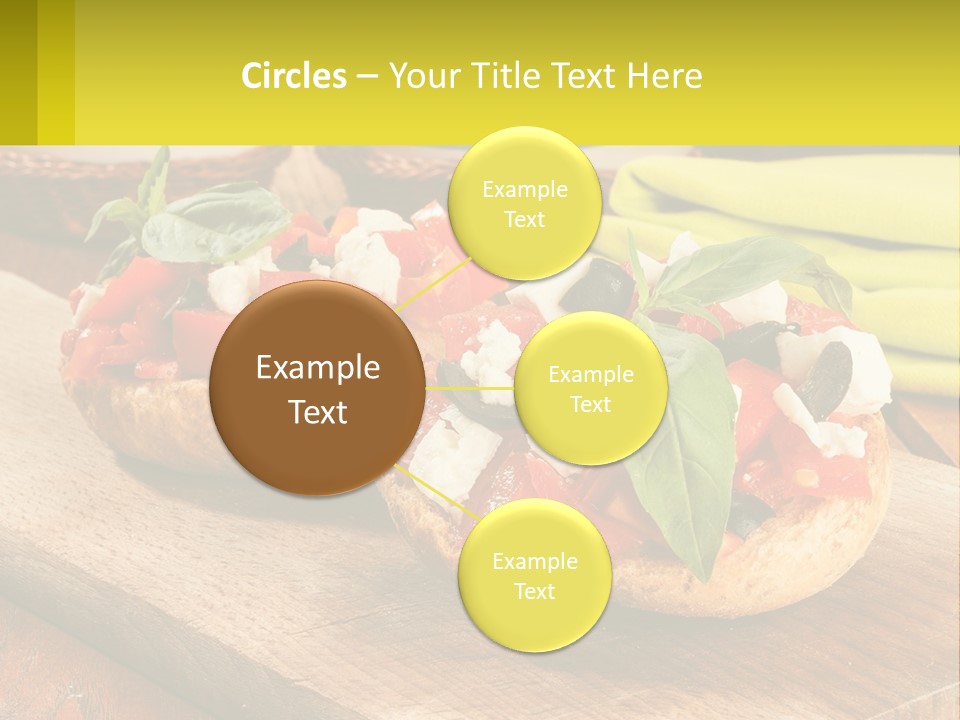 A Wooden Cutting Board Topped With Pizzas Covered In Toppings PowerPoint Template