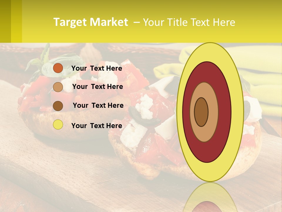 A Wooden Cutting Board Topped With Pizzas Covered In Toppings PowerPoint Template