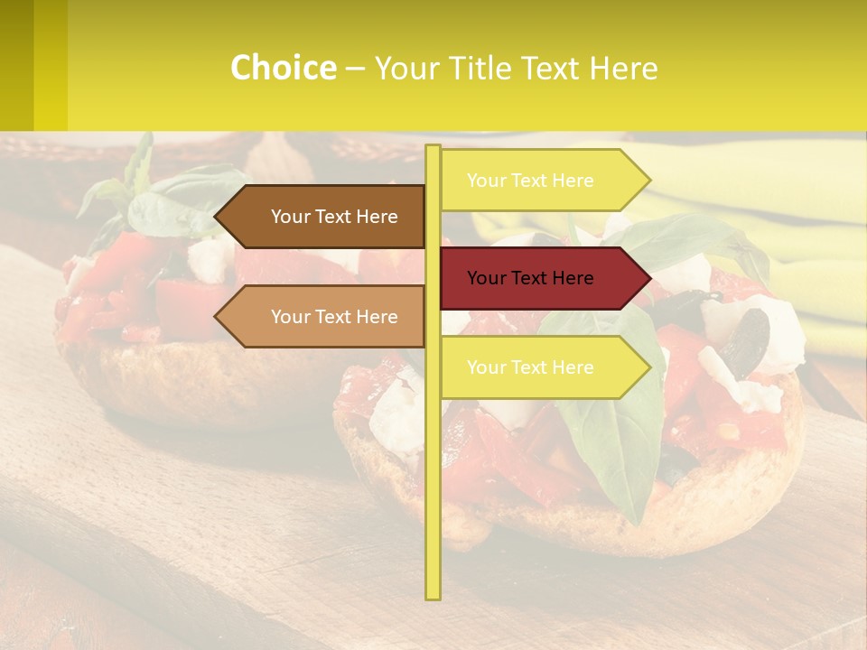 A Wooden Cutting Board Topped With Pizzas Covered In Toppings PowerPoint Template