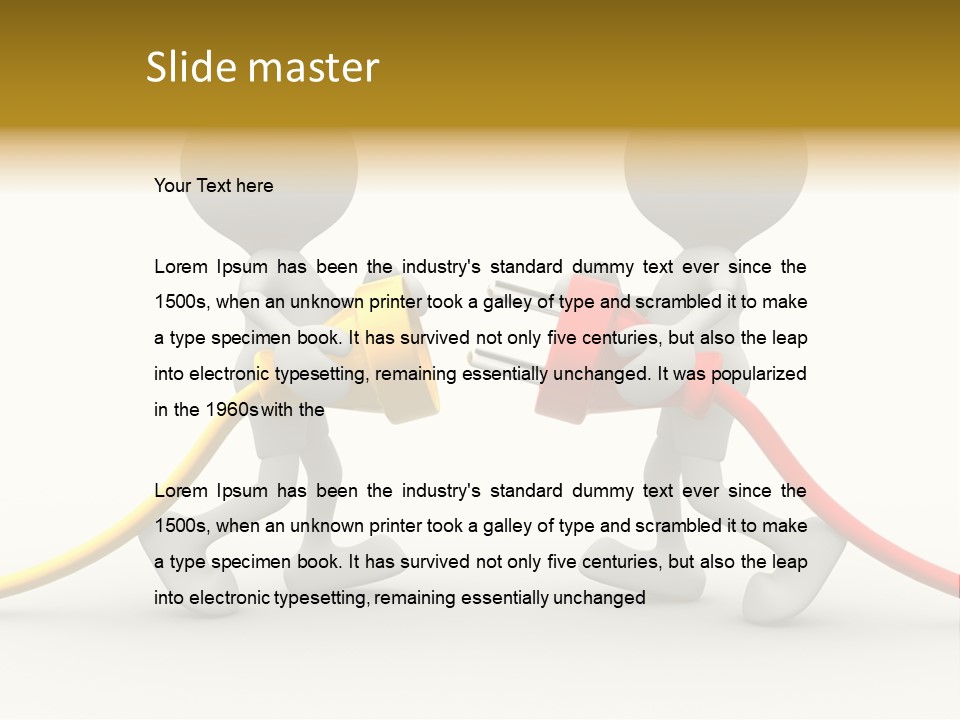 Two People With A Red And Yellow Hose Connected To Each Other PowerPoint Template