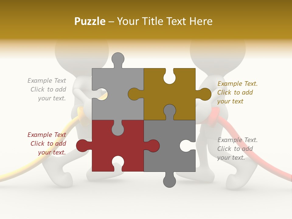 Two People With A Red And Yellow Hose Connected To Each Other PowerPoint Template