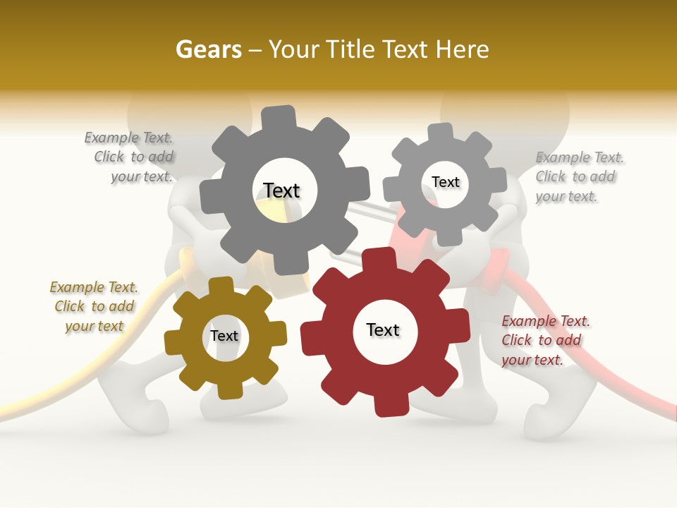 Two People With A Red And Yellow Hose Connected To Each Other PowerPoint Template