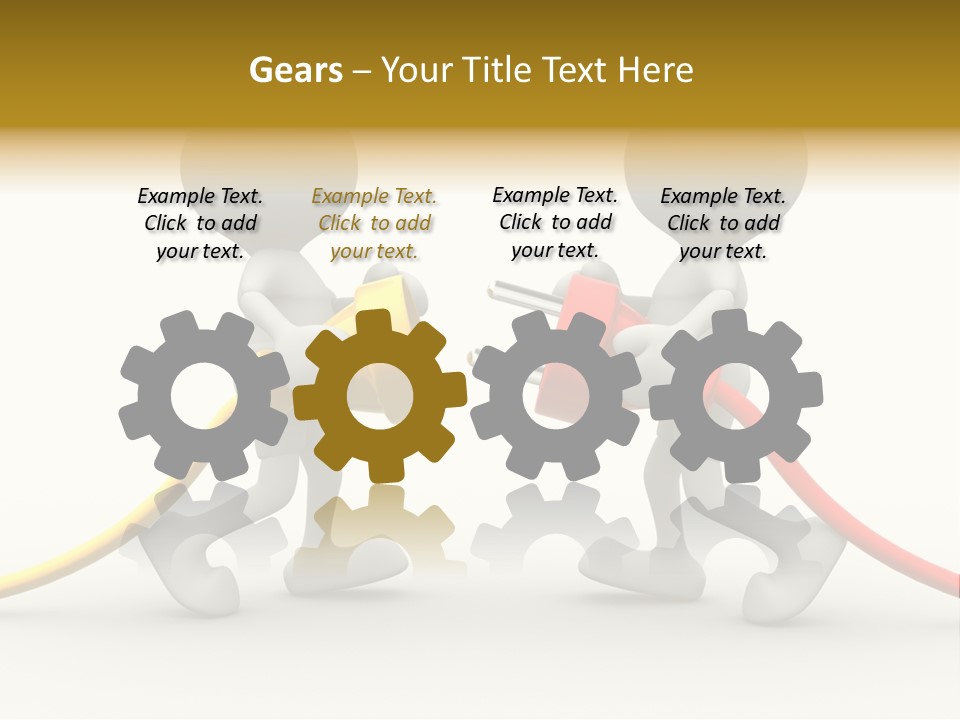 Two People With A Red And Yellow Hose Connected To Each Other PowerPoint Template