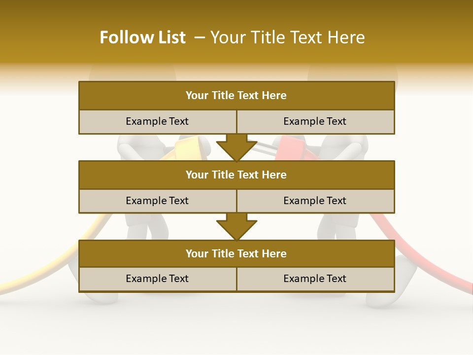 Two People With A Red And Yellow Hose Connected To Each Other PowerPoint Template