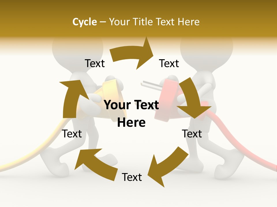 Two People With A Red And Yellow Hose Connected To Each Other PowerPoint Template