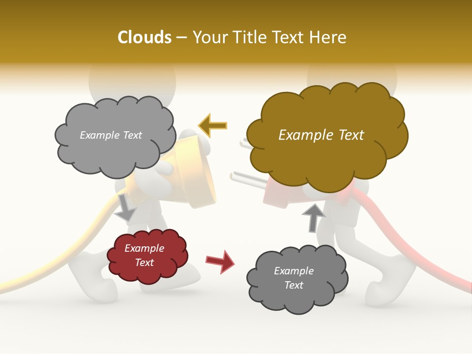 Two People With A Red And Yellow Hose Connected To Each Other PowerPoint Template